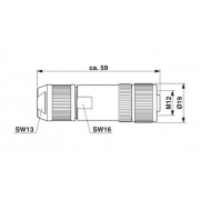 1424700; SACC-M12FS-4PL SH CCL - Штекерный соединитель для передачи данных