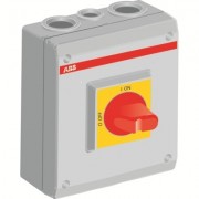 1SCA022389R7180; Рубильник в боксе OTP45BA3P до 45А 3х-полюсный, красно-желтая ручка, резьба 4хPg29+2xPg11
