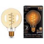 Лампа светодиодная Led Filament G95 Flexible E27 6Вт 2400K 105802007
