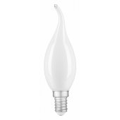 Лампа светодиодная Filament Свеча на ветру LED-9Вт 610lm 4100К Е14 milky LED 1/10/50 104201209