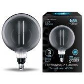 Лампа светодиодная LED-6W E27 200*283mm Gray 330lm 4000K Vintage Filament Straight G200 Oversize 154802205