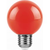 25905; Лампа светодиодная LB-371 Шар E27 3W красный