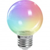 38130; Лампа светодиодная LB-371 Шар прозрачный E27 3W RGB быстрая смена цвета