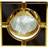 17662; Светильник потолочный, MR16 G5.3 черный-золото, 098T-MR16-S