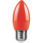 25928; Лампа светодиодная LB-376 свеча E27 1W красный