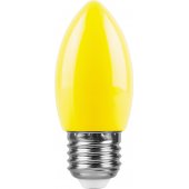 25927; Лампа светодиодная LB-376 свеча E27 1W желтый