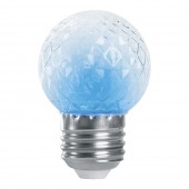 38211; Лампа-строб LB-377 Шарик прозрачный E27 1W синий