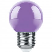 38125; Лампа светодиодная LB-37 Шарик E27 1W фиолетовый