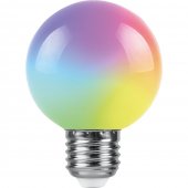 38127; Лампа светодиодная LB-371 Шар матовый E27 3W RGB быстрая смена цвета