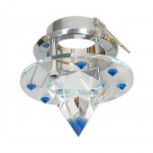 17186; Светильник потолочный, MR16 G5.3 стекло с синими кристаллами, хром, DL4163
