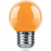38124; Лампа светодиодная LB-37 Шарик E27 1W оранжевый