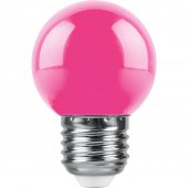38123; Лампа светодиодная LB-37 Шарик E27 1W розовый