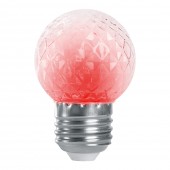 38210; Лампа-строб LB-377 Шарик прозрачный E27 1W красный