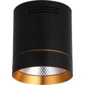 32466; Светодиодный светильник AL521 накладной 20W 4000K черный с золотым кольцом