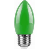 25926; Лампа светодиодная LB-376 свеча E27 1W зеленый