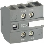 1SBN010155R1111; Блок контактный CA4-11MRT (1НО+1НЗ) фронтальный для контакторов AF..RT и NF..RT. Не допускается установка на AF80 и AF96