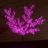 531-106; Светодиодное дерево "Сакура", высота 1.5м, диаметр кроны 1.8м, фиолетовые светодиоды, IP65, понижающий трансформатор в комплекте,