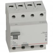 402076; Выключатель дифференциального тока RX3 4P 63А тип А 30мА - 4 модуля