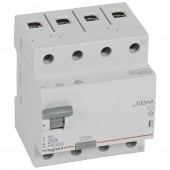 402066; Выключатель дифференциального тока RX3 4P 25А тип AC 100мА - 4 модуля