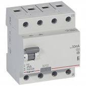 402074; Выключатель дифференциального тока RX3 4P 25А тип А 30мА - 4 модуля