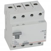 402062; Выключатель дифференциального тока RX3 4P 25А тип AC 30мА - 4 модуля