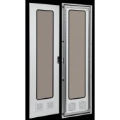 YKM40D-FO-DGI-200-080; Дверь металлическая со стеклом 2 вентиляционных отверстия 2000х800 FORMAT