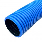 PR15.0074; Труба гофрированная двустенная ПНД жесткая тип 750 (SN19) синяя Ø90 6м (36м/уп)