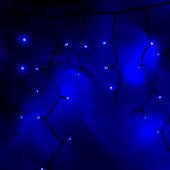 255-243; Гирлянда Айсикл (бахрома) светодиодная 5.6х0.9 м, черный провод "КАУЧУК", 230 В, диоды синие, 240 LED
