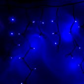 255-213; Гирлянда Айсикл (бахрома) светодиодная 3.2х0.9 м, черный провод "КАУЧУК", 230 В, диоды синие, 120 LED