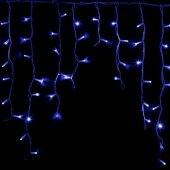 255-283; Гирлянда Айсикл (бахрома) светодиодная 5.6х0.9 м, белый провод "КАУЧУК", 230 В, диоды синие, 240 LED