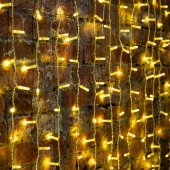235-308; Гирлянда "Светодиодный Дождь" 2х1.5м, постоянное свечение, прозрачный провод, 230 В, цвет: Золото, 360 LED