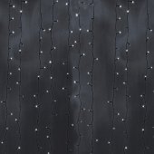 235-165; Гирлянда "Светодиодный Дождь" 2х6м, постоянное свечение, черный провод, 230 В, диоды БЕЛЫЕ, 1140 LED