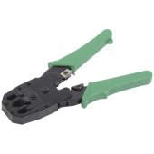 TM1-G10V; Инструмент обжимной для RJ45/RJ12/RJ11 ручка PVC зеленая