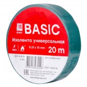 plc-iz-b-g; Изолента класс В (0.13х15мм) (20м.) зеленая Basic