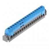 004845; Клеммная колодка IP2X - нейтраль - синяя - 1x6-25 мм² - 21x1.5-16 мм² - длина 141 мм