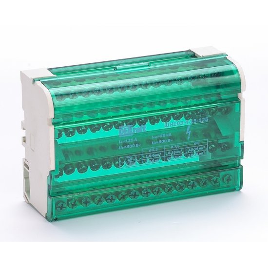 32019DEK; Кросс-модуль ШН-103 на DIN-рейку 4х15 групп 125А Dekraft по ...