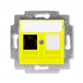 2CHH295117A6064; Розетка компьютерная RJ45 кат.5e+заглушка Levit жёлтая (5014H-A51017 64W)