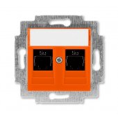 2CHH295118A6066; Розетка компьютерная 2xRJ45 кат.5e Levit оранжевая (5014H-A51018 66W)