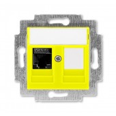 2CHH296117A6064; Розетка информационная Levit RJ45 категория 6 и заглушка жёлтый