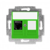2CHH296117A6067; Розетка информационная Levit RJ45 категория 6 и заглушка зелёный