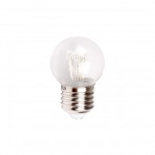 405-126; Лампа шар e27 6 LED Ø45мм - теплый белый, прозрачная колба, эффект лампы накаливания
