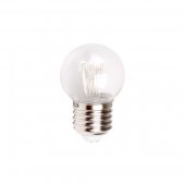 405-125; Лампа шар e27 6 LED Ø45мм - белая, прозрачная колба, эффект лампы накаливания