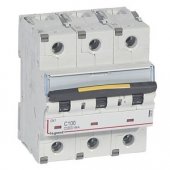 409281; Автоматический выключатель DX³ 10000 16кА тип С 3P 400В 100А 4,5 модуля