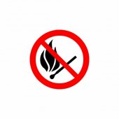 56-0056-1; Наклейка знак пожарной безопасности «Запрещается пользоваться открытым огнем и курить» d - 180 мм
