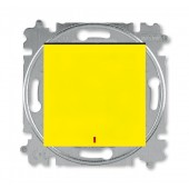 2CHH592545A6064; Переключатель одноклавишный с подсветкой Levit контрольная жёлтый/дымчатый чёрный