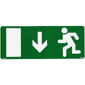 060964; Информационная табличка для аварийных светильников человек бегущий вниз 227х90мм