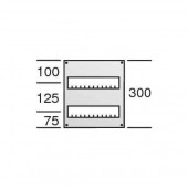 2CPX062804R9999; Пластрон размером 300x250мм c прорезями 1 ряд, 2 рейки AS12