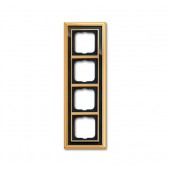 2CKA001754A4568; Рамка 4 поста Династия латунь полированная черное стекло (1724-835-500)