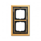 2CKA001754A4576; Рамка 2 поста Династия латунь полированная черная роспись (1722-833-500)