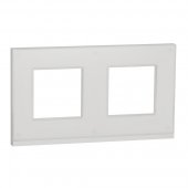 NU600485; Рамка UNICA PURE двухпостовая горизонтальная белое стекло/белый